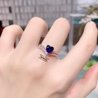 ราคา แหวนพลอยน้ำเงิน หัวใจฝังเพชร Freesize (16995147107)