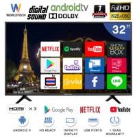 ราคา Worldtech ทีวี 32 นิ้ว Android Smart TV แอนดรอย สมาร์ททีวี HD Ready YouTube/Internet/Wifi ฟรีสาย HDMI 2xUSB, 3xHD (14081363587)