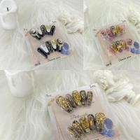 ราคา เล็บปลอมสีเจล แต่งเพชรดูหรูหรา พร้อมส่ง เล็บเจลแท้ 100% ฟรีกาว+ตะไบ #02 (18843219895)