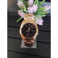 ราคา Seiko 5 Automatic รุ่น SNKL50K1 นาฬิกาข้อมือผู้ชาย สายสแตนเลสสีทอง หน้าปัดดำ สวยโดดเด่นมาก (ของแท้ 100% ประกันศูนย์1ปี) (2252662254)