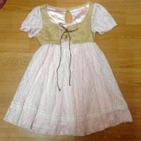 ราคา เดรส lizlisa ลูกไม้ทั้งชุด สีชมพู ตัวเสื้อกำมะหยี่ แบรนด์ญี่ปุ่น japan แท้ (1837322245)