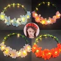 ราคา CODที่คาดผมดอกไม้ ที่คาดผมมีไฟ ที่คาดผมLED มีไฟ สวยมาก มงกุฎไฟกระพริบ (22852884296)