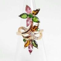 ราคา แหวน แฟนซี ทัวร์มารีน ( Fancy Tourmaline ) พลอยแท้ เจียรไน สวยงามรูปดอกไม้ ตัวเรือนเงิน 925 ขนาด 57 (9212162725)