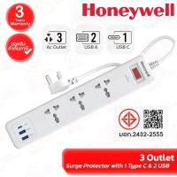 ราคา Honeywell 3 Outlet Surge Protector with 1xType C & 2xUSB รางปลั๊กไฟ ปลั๊กพ่วง ของแท้ ประกันศูนย์ 3ปี (29291980369)