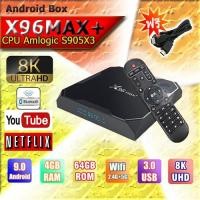 ราคา X96 Max Plus Rom 64G Ram 4G Android 9 รองรับ 8K Amlogic S905x3 Bluetooth Wifi 2.4/5G ลงแอพพร้อมดู(มีใบอนุญาต) (3149521073)