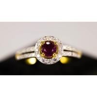 ราคา (R91 ชื่อแบบ "กรพินธุ์") : แหวนทองประดับยอดทับทิมสยาม ล้อมเพชรแท้ (4264916951)