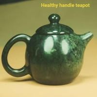 ราคา ทิเบตยากษัตริย์หินหยกธรรมชาติกาน้ําชาศิลปะสีเขียวเข้มหยกชุดน้ําชาถ้วยน้ําชาบ้านศิลปะตกแต่ง (27593658004)