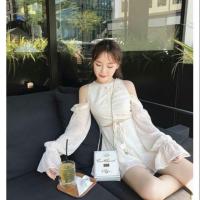 ราคา จั๊มสูทกางเกงขาสั้นป้ายpresent ผ้าชีฟอง ทำลายจุดนูน ซับในทั้งตัว (1238625688)