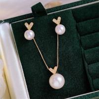 ราคา ทองแดงชุบทองถั่วงอกมุกน้ําจืดจี้ต่างหูชุดทองเงิน (28714048499)