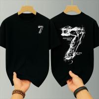 ราคา เสื้อยืดคอกลมแขนสั้นไซส์ใหญ่ พิมพ์ลายสกรีนด้านหน้าเท่ๆ สีดำและขาว (43018456211)