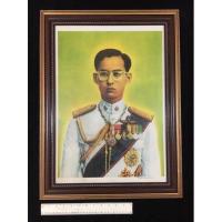 ราคา กรอบรูปไม้แป้ง ภาพพิมพ์เก่า ไซส์ใหญ่ “ในหลวง 5 เหรียญ พิมพ์ฮ่องกง” (13304029722)