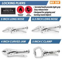 ราคา !!! LONG NOSE PLIER 5INCH 6.5 นิ้ว / 4 นิ้วโค้ง JAW LOCKING PLIER / 5 นิ้ว C CLAMP LOCKING PLIER PLAYAR (42465775287)
