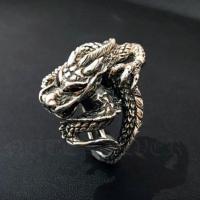 ราคา แหวนเงินแท้มังกร ตาฝังพลอยสีแดง Sterling Silver 925 NSRG2017 (14631569819)