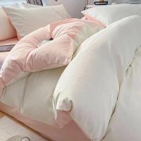 ราคา ผ้าคลุมผ้านวมผ้าฝ้ายสีขาว + สีชมพูเรียบง่าย (29110713234)