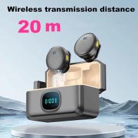 ราคา Q8Microphone ไมโครโฟนไร้สาย พร้อมเคสชาร์จ ไมค์ไลฟ์สด ตัดเสียงรบกวน ไมโครโฟนติดปกเสื้อ Wireless Microphone สำหรับ Tiktok (48553141524)