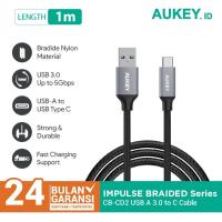 ราคา Aukey CB-CD2 USB A to Type-C Data Cable 1M Braided USB 3.0 Fast Charger (26815237321)