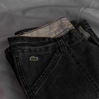 ราคา กางเกงยีนส์ Lacoste ทรงกระบอก (สีดำเทา) (19300347137)