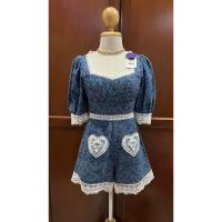 ราคา ชุดเดรสกางเกงผ้ายีนส์ ลายหัวใจ (งานป้ายKarat ) (28384634546)