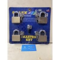 ราคา ชุดกุญแจคล้อง SOLEX MASTER KEY ชุด4แม่กุญแจ แท้100% ขนาด50 mm ห่วงสั้น (9167080851)