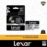 ราคา Lexar 64GB/128GB/256GB/512GB Professional SILVER PLUS UHS-I microSDXC การ์ดหน่วยความจําพร้อมอะแดปเตอร์ SD (27854084203)