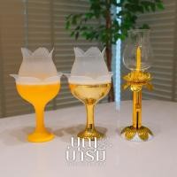 ราคา โคมเทียน โคมเวียนเทียน โคมไฟเชิงเทียน ดอกบัว พลาสติก/แก้ว สีทอง/สีเหลือง (40154984483)