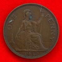 ราคา เหรียญอังกฤษ United Kingdom 1 penny ปี 1937 เหรียญ​ต่างประเทศ (24919240642)