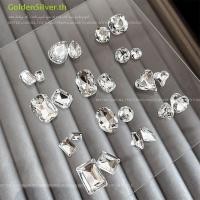 ราคา GoldenSilver 5PCS Sparkle Sharp เพชรเล็บ Rhinestones อัญมณีตกแต่งผสมสีขาวเล็บ Charms เครื่องประดับ TH (29844005383)