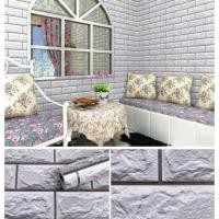 ราคา วอลเปเปอร์กาวในตัว กว้าง45 ซม.ยาว10 เมตร ลายอิฐเทาร่องน้ำตาล wallpapersticker (10179469319)