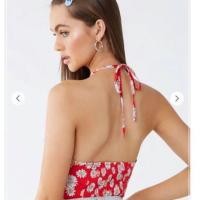 ราคา Forever21 ครอปคล้องคอ ลายดอกเดซี่ (7220753709)