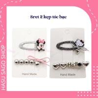 ราคา ชุด2ชิ้นกิ๊บสีเงินน่ารักคิตตี้แมว,เมาส์ทํามือ (55252279400)