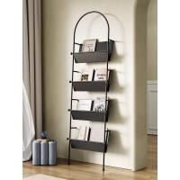 ราคา ชั้นวางหนังสือ แบบตั้งพื้น ติดผนัง สไตล์ศิลปะ สำหรับห้องนั่งเล่น ชั้นวางหนังสือและนิตยสารสไตล์วินเทจสีดำสุดเท่ ชั้นวางขอ (49650512064)