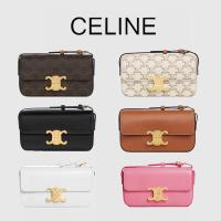 ราคา กระเป๋า Celine แท้ CLAUDE logo printed cowhide crossbody bag (40311985080)