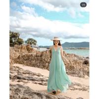 ราคา แมกซี่เดรสอัดพลีทสีเขียวมิ้น (4956000564)