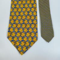 ราคา เนคไทมือสองGianni Versace Tie Novelty Designer Yellow Silk Necktie Made in Italy (42110876625)