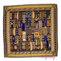 ราคา Hermes Silk Shawl Collier de Chien Blue Yellow มือสองสภาพดี (27613208399)