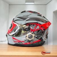 ราคา หมวกกันน็อคเต็มใบปิดคาง INDEX ID SPARTAN ลายEngine Tech เทาแลมโบ รุ่นพิเศษล่าสุด รองรับติดตั้งบลูทูธ SIZE M,L,XL (29568139678)