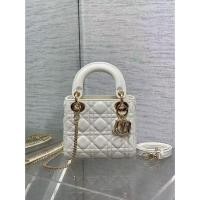 ราคา DIOR Lady Dior ฮาร์ดแวร์ทองแขวนหนังแกะไหล่เดียวกระเป๋าถือ 967 (28834704366)