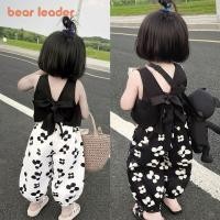 ราคา หมีผู้นําสาวสบายๆสวมโบว์กลับสายเสื้อยืดแขนกุดด้านบน + ดอกไม้พิมพ์กางเกงขากว้างชุดสองชิ้นเวอร์ชั่นเกาหลีฤดูร้อนเด็กเสื้อผ้าแฟชั่น รายา (27429046803)