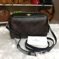 ราคา กระเป๋าหมอนโค้ช​ Coach ของแท้​ มือ1 แคนวาส​สีน้ำตาลเข้ม​ อะไหล่เงิน​ ขนาด​ 8นิ้ว​ (6010394642)