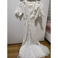 ราคา ส่งต่อเดรสผ้าฉลุสีขาวลูกไม้ (26767158074)