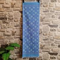 ราคา ผ้าฝ้าย (ผ้าไทย ผ้าซิ่น ผ้าถุง) ผ้าทอทั้งผืน ลายวอแหวน สีฟ้า (55853466903)