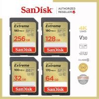 ราคา SanDisk Extreme SD Card SDHC SDXC 32GB , 64GB ,128GB , 256GB (SDSDXVT) เมมโมรี่การ์ด SDCARD Lifetime (50853063471)