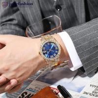 ราคา JULIEFASHION แฟชั่นสไตล์ฮิปฮอปนาฬิกาควอตซ์ Man นาฬิกาข้อมือโรมันขนาดเพชรปฏิทินนาฬิกาชายอุปกรณ์เสริมของขวัญ R9Z9 (53452531372)