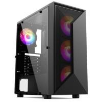 ราคา CASE (เคส) PLENTY รุ่น K17T (BLACK) ATX/M-ATX มีพัดลม RGB 12Cm ประกัน 1ปี (8338883686)