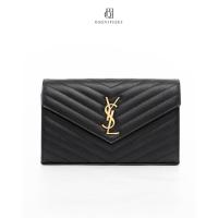ราคา [ของแท้]YSL WOC 9.5" BLACK CAVIAR GHW มีใบรับประกัน ตรวจสอบได้ทุกใบ ✅ (46800473075)