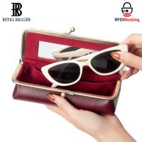 ราคา Royal Bagger กระเป๋าเครื่องประดับหนังวัวแท้ผู้หญิง กล่องแว่นตาวินเทจ กระเป๋าล็อคกด มีกระจก 6135 (47405054076)