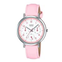 ราคา Casio Standard นาฬิกาข้อมือผู้หญิง สายหนังแท้ รุ่น LTP-E314L-4B - สีชมพู (706812899)