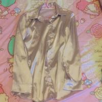 ราคา เสื้อเชิ้ต ผ้าซาติน สภาพดี ไม่มีตำหนิ ราคาแพง สีทอง ใส่แล้วขับผิวมาก (1883369201)