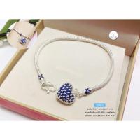 ราคา สร้อยข้อมือเงินแท้99% งานสุโขทัย สร้อยลายสี่เสา-กลม ร้อยจี้หัวใจลายดอกพิกุล ลงยา SK0010 (งานสุโขทัย-งานช่างทอง) (2402227803)