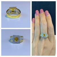 ราคา แหวนบุษราคัม "ฝังเพชร" ทองแท้-เพชรแท้ หลุดจำนำ (23909498098)